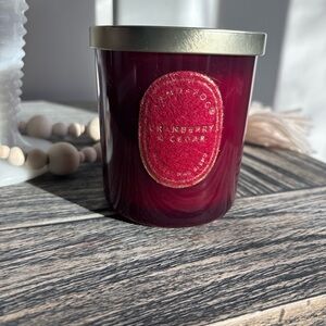 Cranberry & Cedar Scented Candle in Deep Red